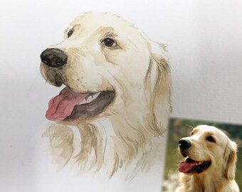 Custom Pet Portrait, 12" × 16"  Custom Portrait, Personalized Dog Portrait, Pet Portrait, Original Watercolor Portrait, Personalize Portrait