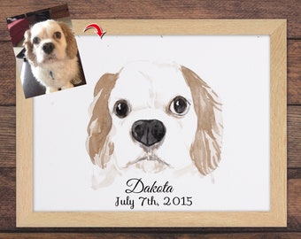 Pet Portrait Custom, Custom Dog Portrait Watercolor Painting, Custom Dog Art, Dog Painting, Custom Dog Art, Dog Lover Gift