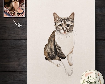 Cat Lover Gift , Pet Lover gift, Gift for pet lover, Pet portrait painting, Watercolor painting custom, Custom Portrait Cat, Custom pet art