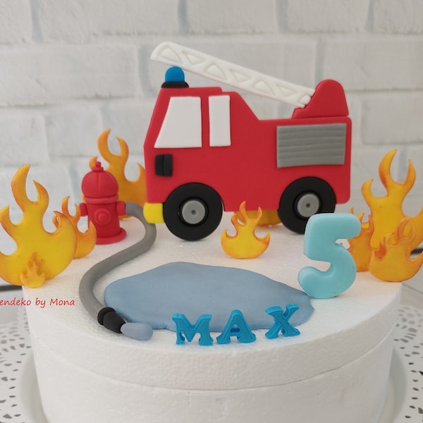 Cake decoration cake topper cake topper fondant sugar figure fire brigade fire brigade set fire flames fondant cake decoration
