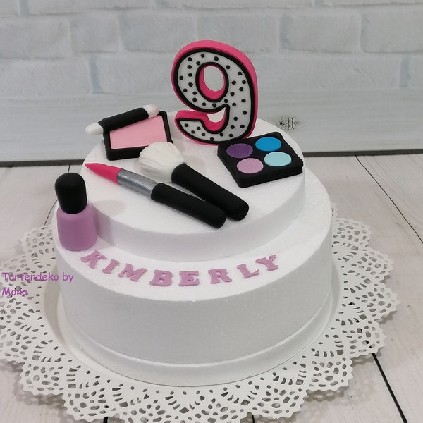 Tortenaufleger Fondant Zuckerfigur Tortendeko  Geburtstag  LOL Schminke MädchenFondant Fondantfiguren Fondant Figuren