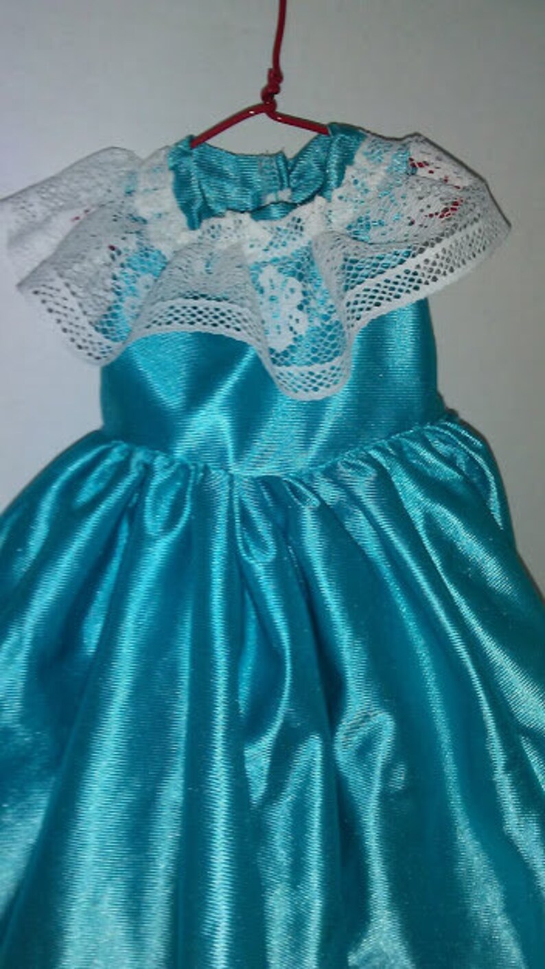 18 Fancy Doll Dress Satiny Aqua Long Dress and Etsy