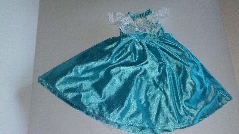 18 Fancy Doll Dress Satiny Aqua Long Dress and - Etsy