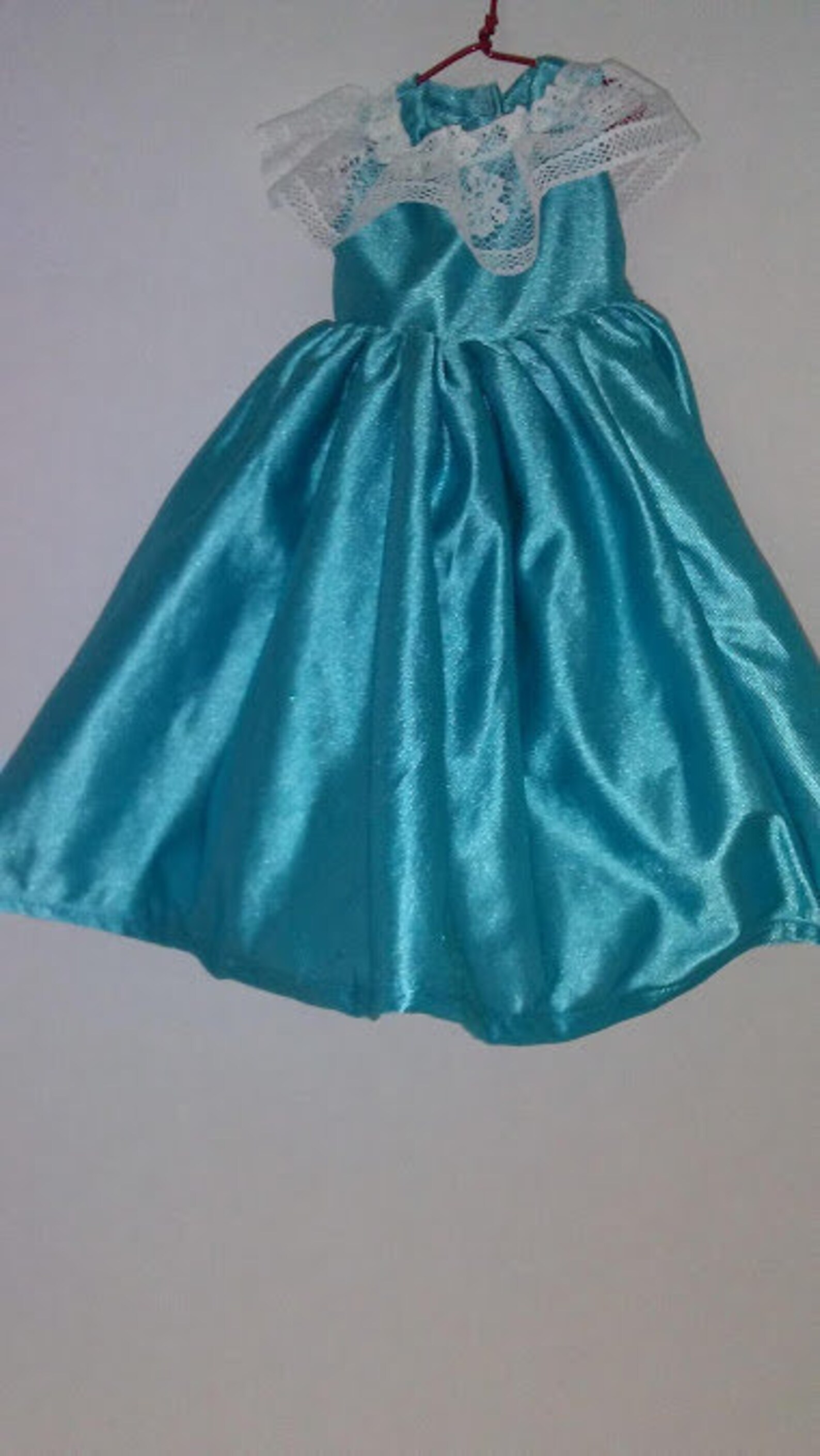 18 Fancy Doll Dress Satiny Aqua Long Dress and Etsy