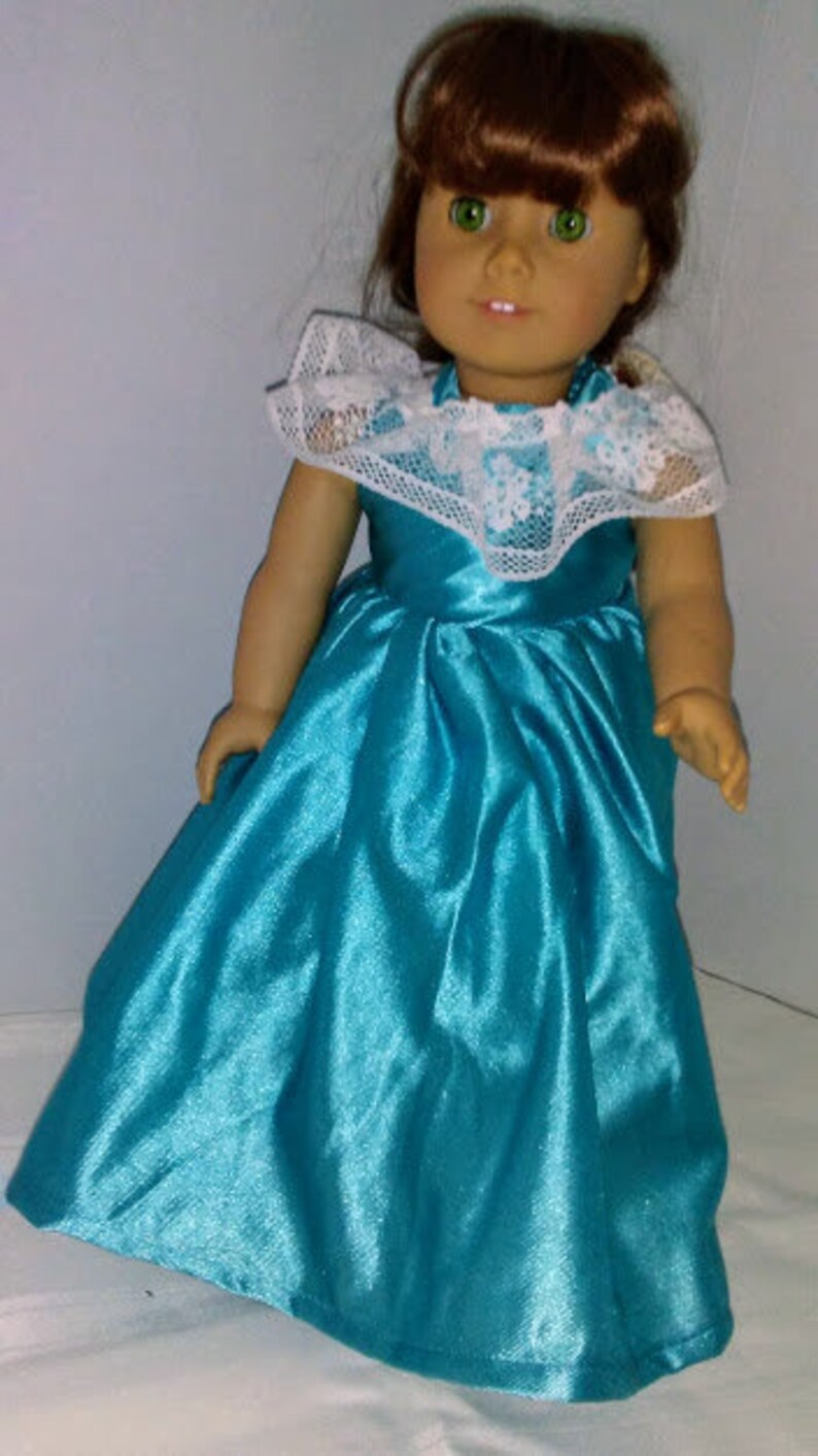18 Fancy Doll Dress Satiny Aqua Long Dress and Etsy