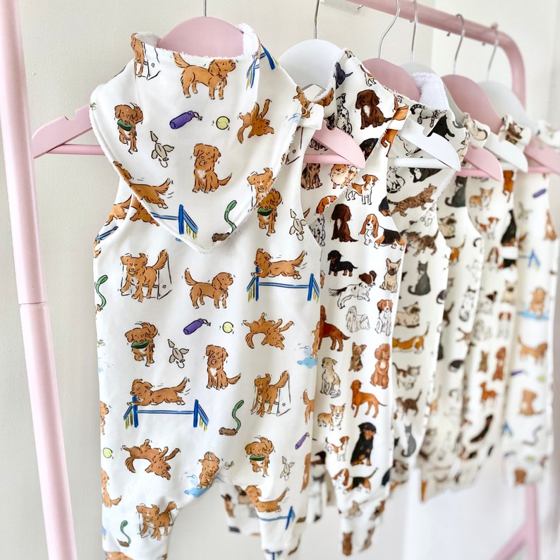 Toller Print Baby Romper Hand Drawn Nova Scotia Duck Tolling Retriever