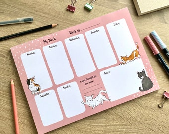 Cat Weekly Planner | Cat | Notepad | Stationery