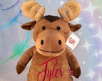 Personalized Stuffed Animal-Cubbies-Moose Stuffed Animal-Monogrammed Gift-Keepsake-Baby Gift-Kids Gift