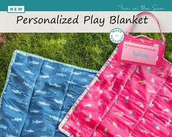 Personalized Wipeable Play Blanket- Picnic Blanket - Outdoor/Indoor Play Mat