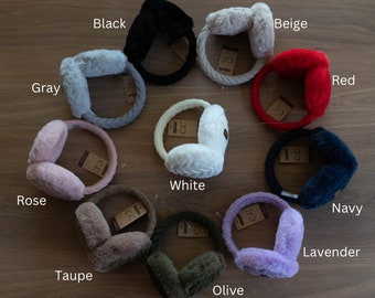 CC Cable Knit Fur Earmuffs - CC Beanie Earmuff - Warm Earmuffs - Ear Warmers