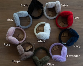 CC Cable Knit Fur Earmuffs - CC Beanie Earmuff - Warm Earmuffs - Ear Warmers