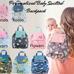 Personalized Baby Quilted Backpack - Personalized Diaper Bag - Baby Shower Gift