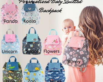 Personalized Baby Quilted Backpack - Personalized Diaper Bag - Baby Shower Gift