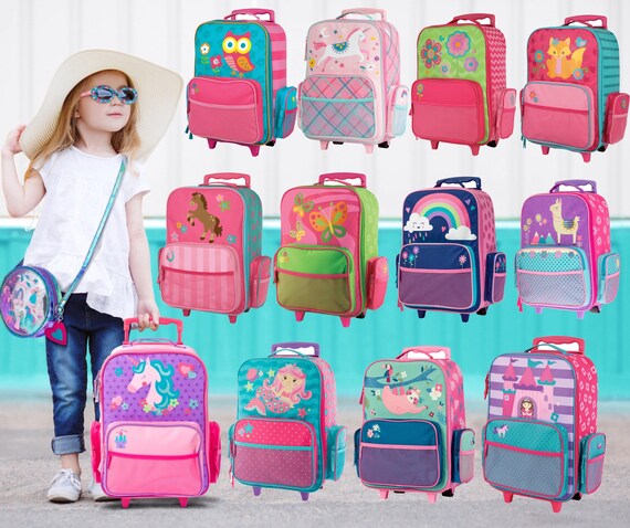 monogrammed rolling backpack