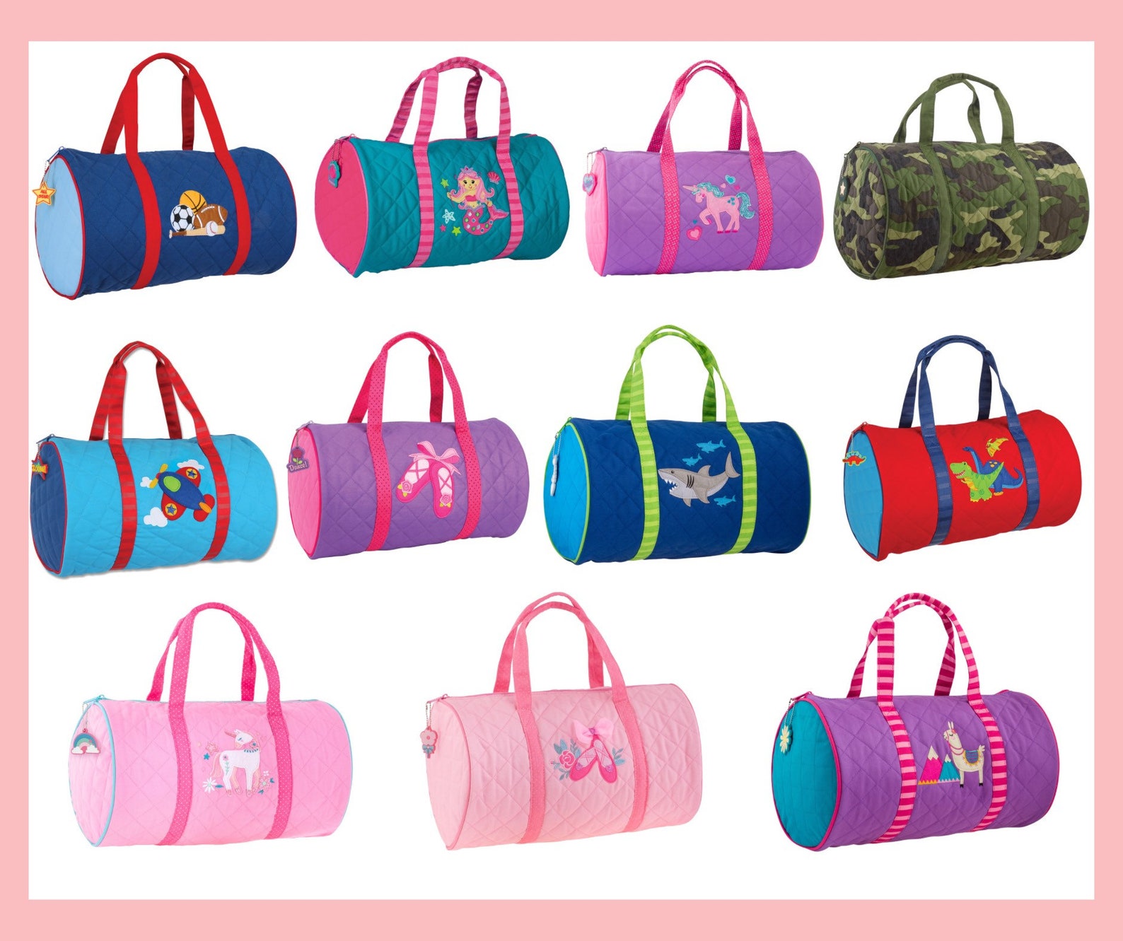 Personalized Kids Duffle Quilted Baggirls Duffle Bagboys Etsy