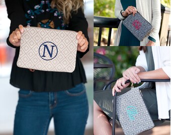 Monogrammed Diamond Everly Wristlet - Womens Wristlet - Personalized Wristlet - Personalized Gift