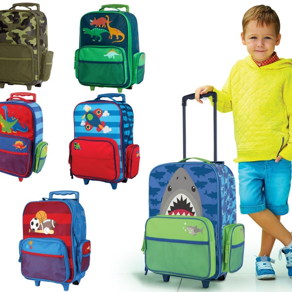 Boys Personalized Rolling Luggage - Stephen Joseph - Travel - Kids Suitcase - Personalization Included