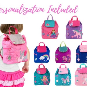Personalized Quilted backpack-Monogram Backpacks-Preschool Girls Backpack-Mermaid-Unicorn-Elephant-Stephen Joseph Quilted Backpack- Easter