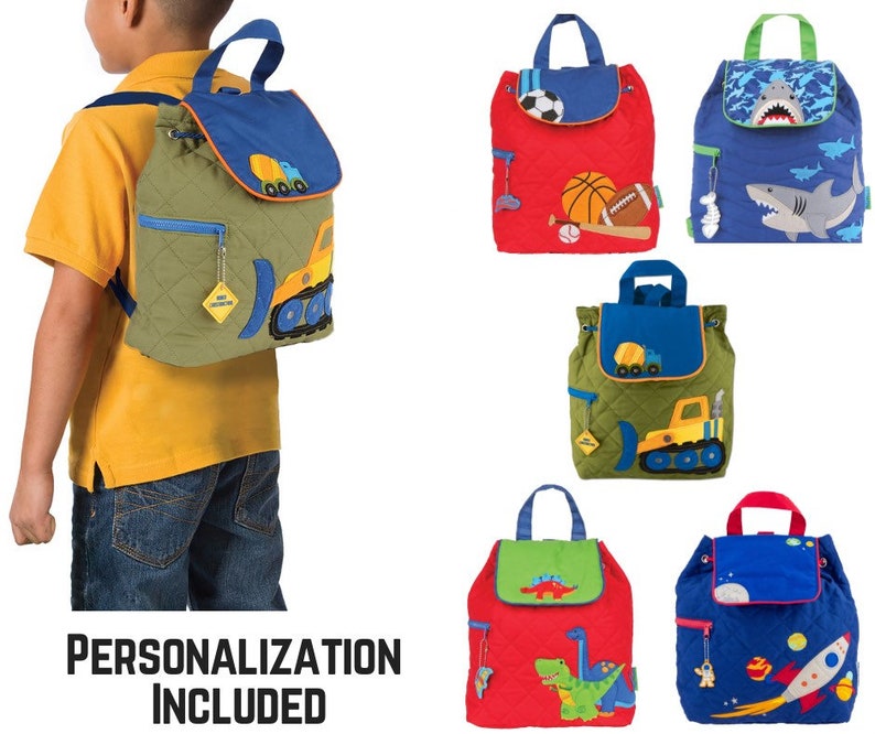 Personalized Quilted Backpacktoddler Boys Etsy
