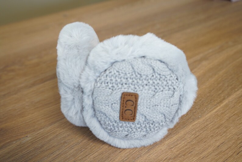 CC Cable Knit Fur Earmuffs CC Beanie Earmuff Warm Earmuffs Etsy