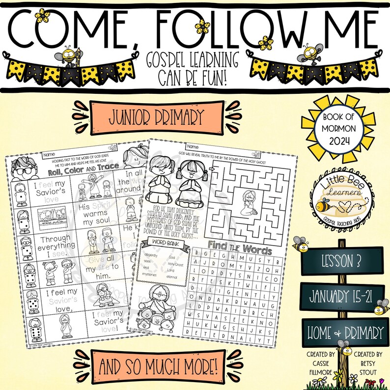 Come, Follow Me 2024 January Bundle Book of Mormon Primary and Family