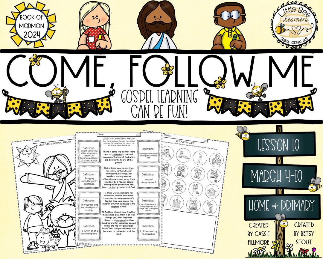 Come, Follow Me 2024 Primary Lesson 10 Book of Mormon Etsy