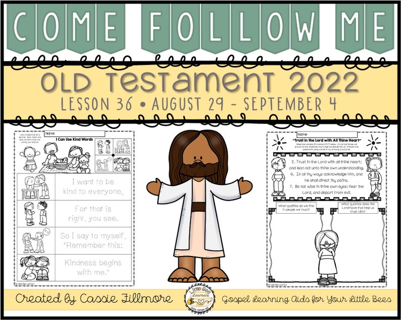 Come Follow Me 2022 Primary Lesson 36 Old Testament Etsy