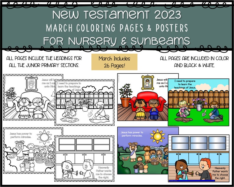 Come Follow Me 2023 New Testament MARCH Color Pages & Etsy