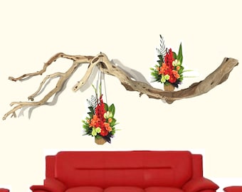 Striking,Large 59" Sandblasted Baobab Tree Wall Art, Natural driftwood sculpture, Driftwood wall art, Natural drift wood