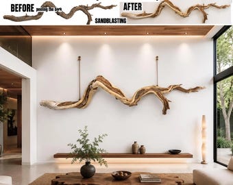 Large 63" Driftwood wall art, Naturally formed over Decades,Authentic baobab tree branch, sculpture,One of a kind, organic wall decor,branch