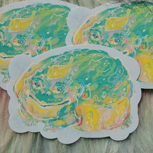 Pixie Frog With Leaf Hat Large Sticker