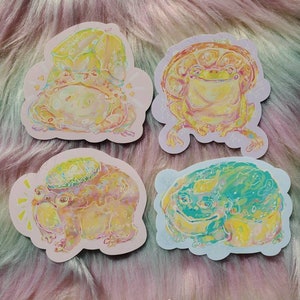 Frogs with Hats Large Sticker Set of 4