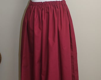 Pioneer Skirt, Trek Skirt, Pilgrim Skirt, Pioneer Costume, Dark Red Skirt