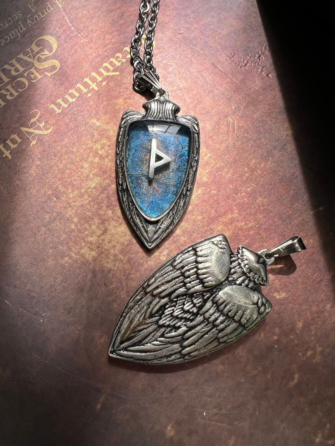 Thurisaz Rune/ Falcon Bilateral Pendant Amulet Viking Rune Necklace ...