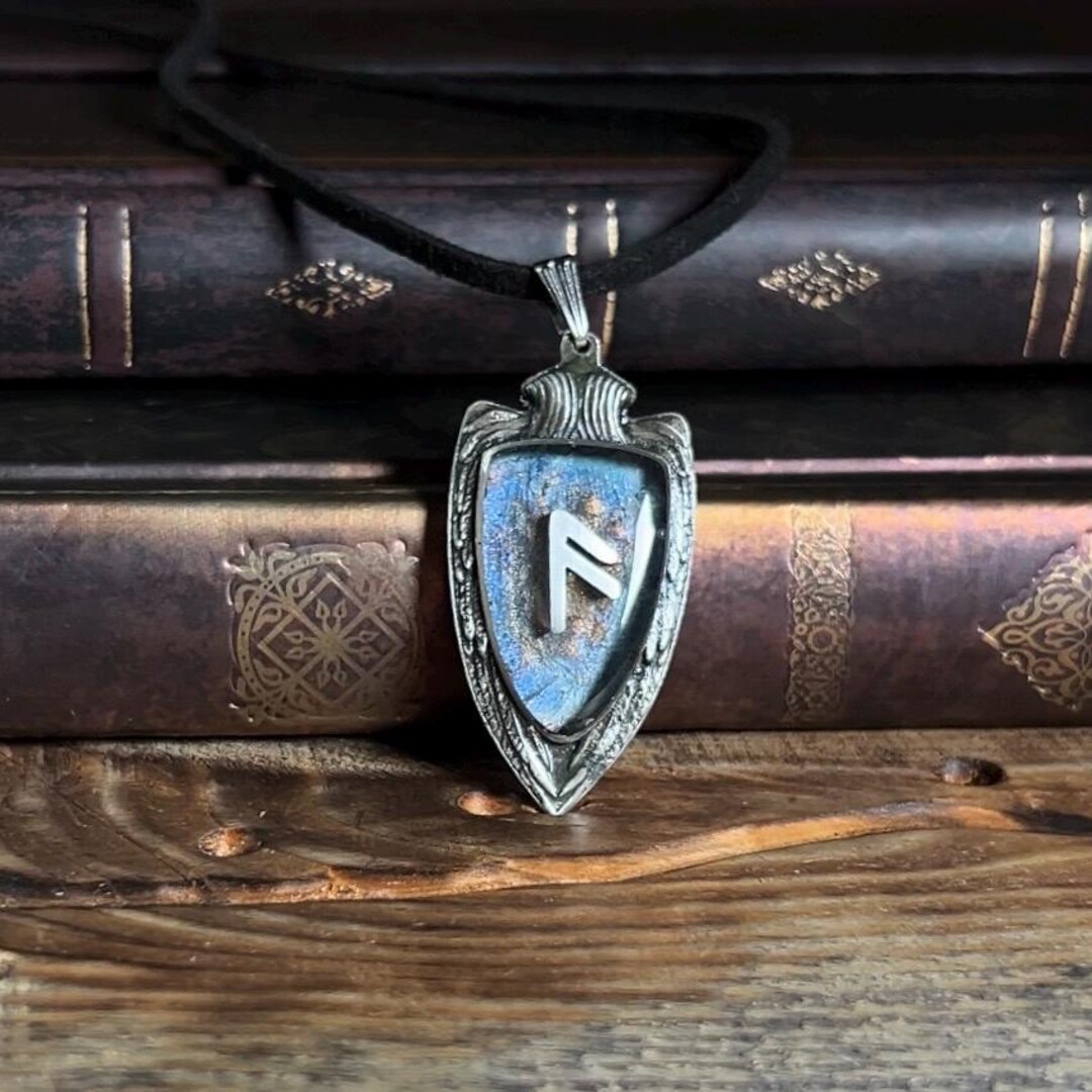 Ansuz Rune/falcon - Bilateral Pendant - Etsy