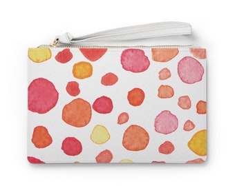 cute bright polka dot colour cosmetic make up Clutch Bag