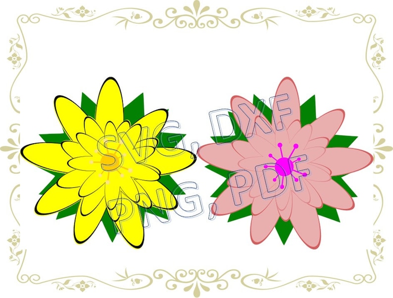 Download 3D DXF and SVG flower templates vee cricut felt flowers | Etsy