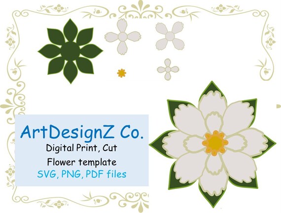 Download 3d Svg Paper Flowers Template Forever Cricut Silhouette Etsy