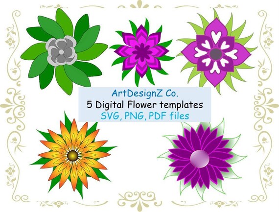 Download 3d Svg Vector Paper Flower Templates Forever Petals Felt Etsy