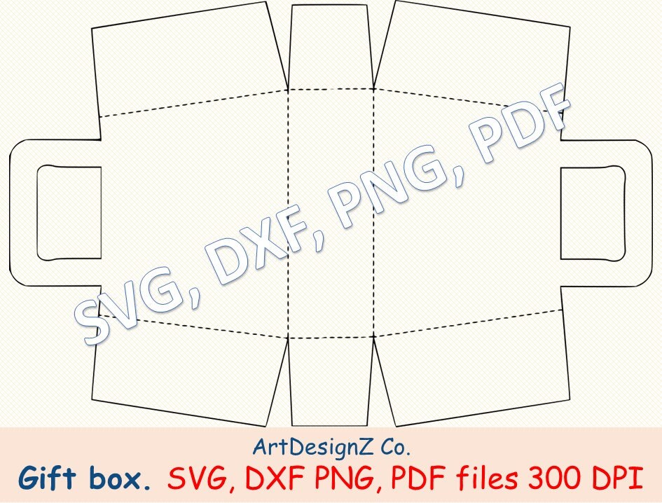 Beautiful Decorative Gift Box Template. Vector and Raster Etsy