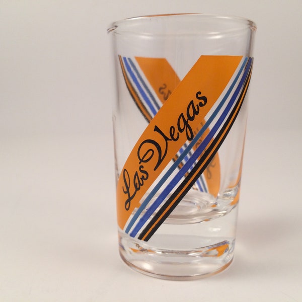 Vintage shot glasses....souvenir 1970's Las Vegas  tourism shot glass