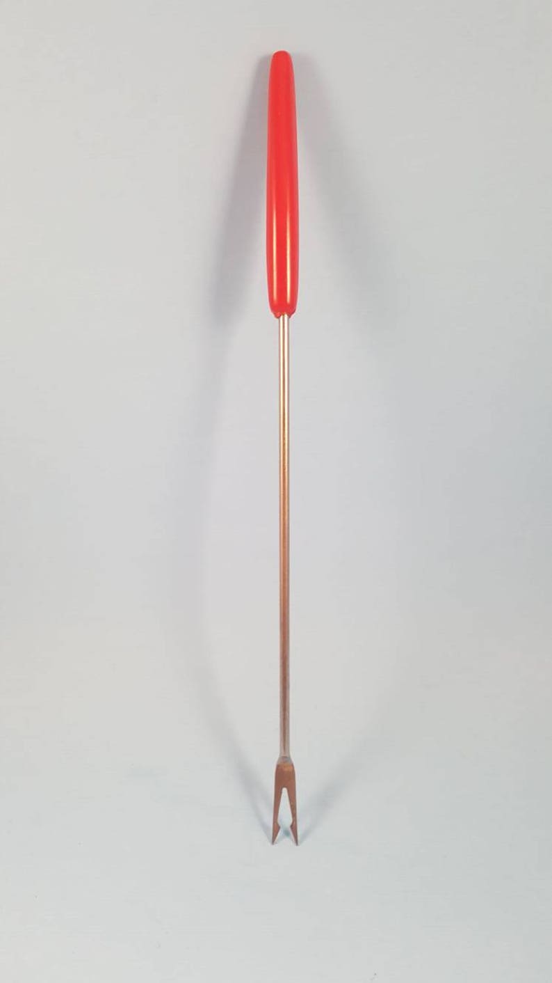 Vintage Fondue Forks made in Japan...Stainless Steel with plastic handles....set of 6