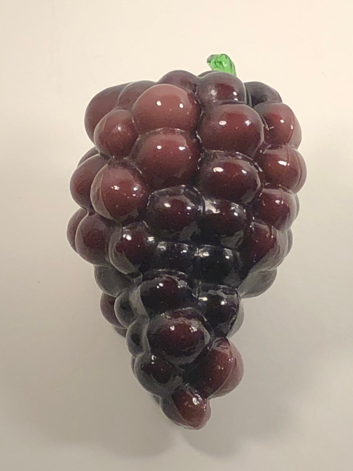 Vintage glass grape clusters...Purple with green leaf and Etsy