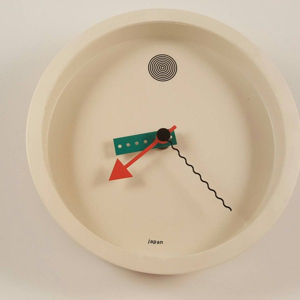 Vintage Pop Art Collectible Wakita wall clock by Syohei Mihara Memphis Series