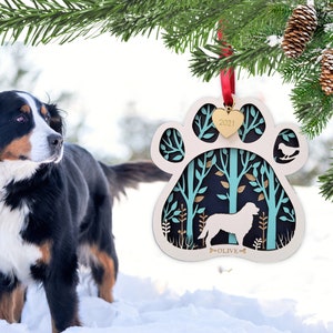犬のシルエットオーナメント - 犬種 - ペット - 犬の足跡 - オーナメント - クリスマス - ホリデー - 犬のギフト - 犬のお母さんへのギフト - ペットの肖像画オーナメント - 記念オーナメント