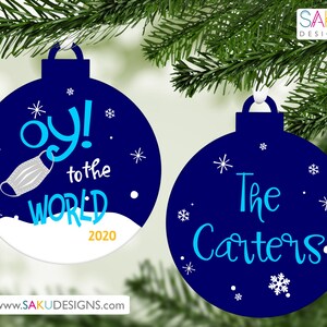 OY al MONDO MASCHERA Ornamento-Covid19-Pandemia-Oy Vey-Quarantena-Blocco-Ornamento-Natale-Coronavirus-Chrismukkah-Ornamento-Maschera