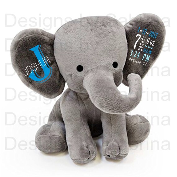 elephant personalised teddy