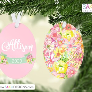 Preppy Christmas Ornament with Personalization-Ornament-Christmas-Hannukah-Chrismukkah-Preppy