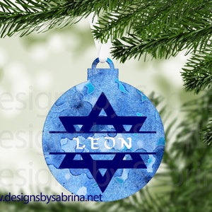 Star of David Personalized Hanukkah Ornament-Star of David-Hanukkah Decoration-Jewish-Hanukkah Gift-Christmas-Channukah-Chrismukkah