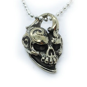 Joker Liebe Schädel Sterling Silber Anhänger